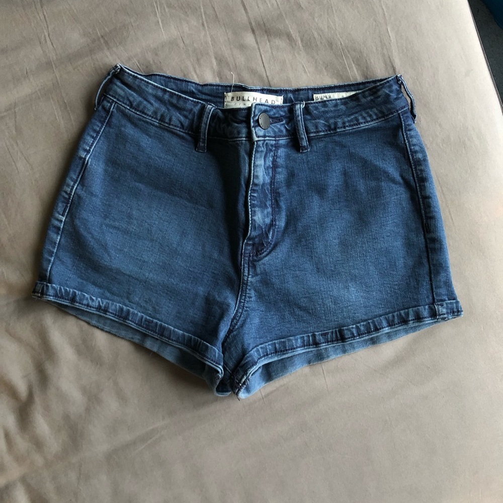 Blue jean high waisted shorts